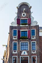 Typical 17th century Amsterdam canal house, Kloveniersburgwal, Amsterdam