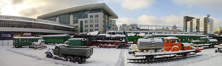 Ukraine, Kiev, January 24, 2019. Railway Museum. Kiev South Railway Station.
