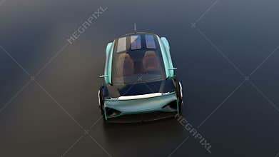 Autonomous electric saloon on black background