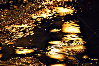 Reflection of the electric light in the rain