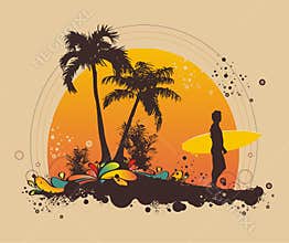 Surfer on the beach