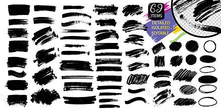 Black paint, ink brush stroke, line or texture.