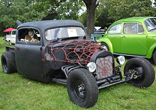 Open-air exhibition of vintage cars