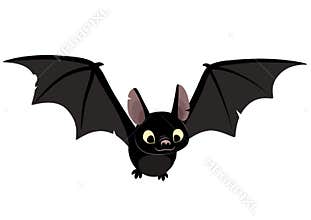 Vector cartoon illustration of cute friendly black bat character