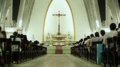 HUE, VIETNAM - OCTOBER 29, 2016: Notre Dame Cathedral catholic church in Hue. Vietnam.
