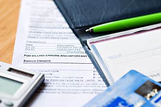 Checkbook with credit cards