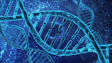 DNA cell model research concept, 3D rendering