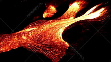 Close-up of a lava flow on Hawaii