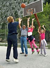 Basketball, grandparents and grandchildren