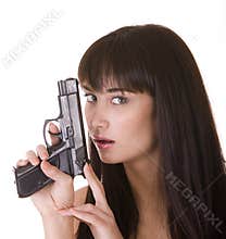 Character girl with gun.Problem.