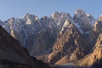Passu cathedral mountain peak in Hunza valley, Gilgit Baltistan, Pakistan