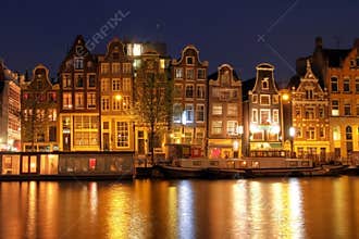 Amsterdam waterfront houses, The Netherlands