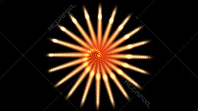 4k Firework wheel generated spiral fractal art flower,wind power energy channel.
