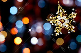 Christmas star with lights