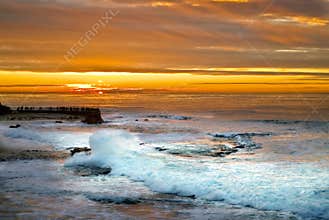 Sunset and Surf ,La Jolla, California
