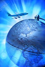 World Globe Travel Airplane Business