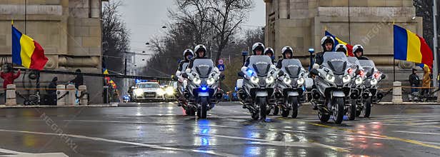 Romania National Day ,police moto
