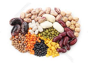 Group of beans and lentils