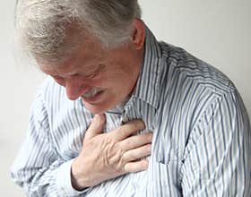 Man with severe chest pain