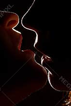 Silhouette of two woman