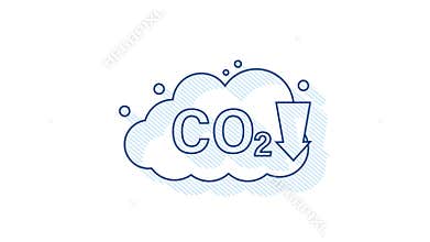 CO2 Shadow logo. smoke sign. Motion Graphic