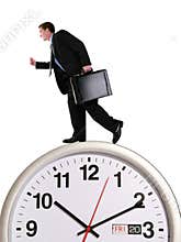 Business Man on Clock
