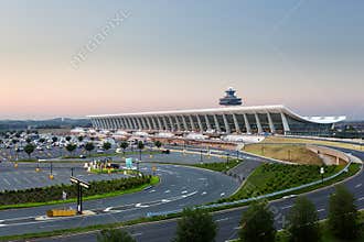 Dulles airport at dawn near Washington DC