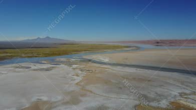 Aerial view of Salar de Tara in the Atacama desert