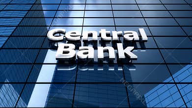 Central bank building blue sky