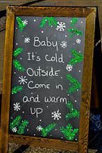 Christmas Chalkboard with Baby It`s Cold Outside