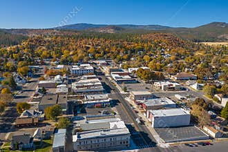 Main Street of Susanville bordering on forest