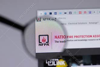 New York, USA - 18 March 2021: NFPA National Fire Protection Association company logo icon on website, Illustrative Editorial