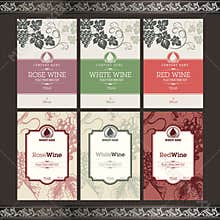 Set of wine labels