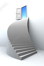 3D stairs up to success