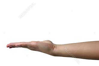 Hand holding invisible object