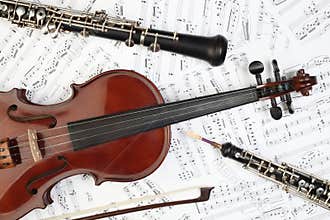 Classical musical instruments notes.