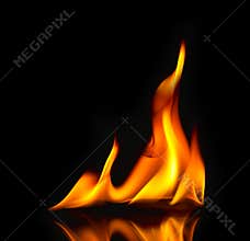 Fire Flames / with reflection