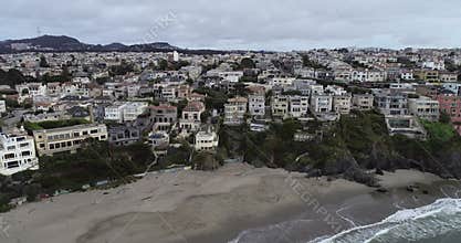 Sea Cliff area in San Francisco, California. Baker Beach in foreground. USA 1
