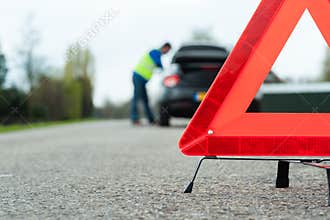 A car with a breakdown