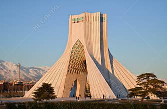 Azadi monument and Milad tower