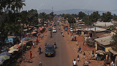 Drone view of the capital of Central African Republic Bangui city.