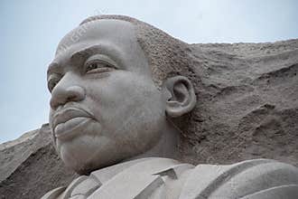 Close up of Dr. Martin Luther King Jr. monument in Washington DC. USA