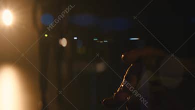 Man shuffling a deck of cards close up