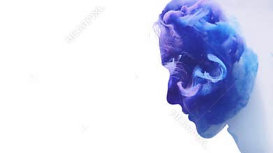 double exposure silhouette ink smoke cloud woman