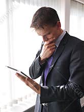 Businessman on ipad