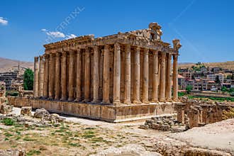 Temple of Bacchus. The ruins of the ancient city of Baalbek in Lebanon