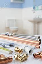 Plumbing tools and materials