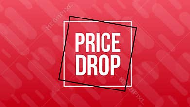 Price drop web banner. Sale tag, Banner design template. Motion graphics.