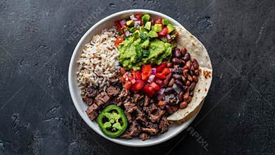 Delicious Mexican Burrito Bowl with Fresh Ingredients