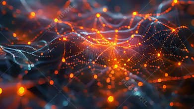 A of lines converge at a central point forming a complex and convoluted web that represents the theoretical entanglement